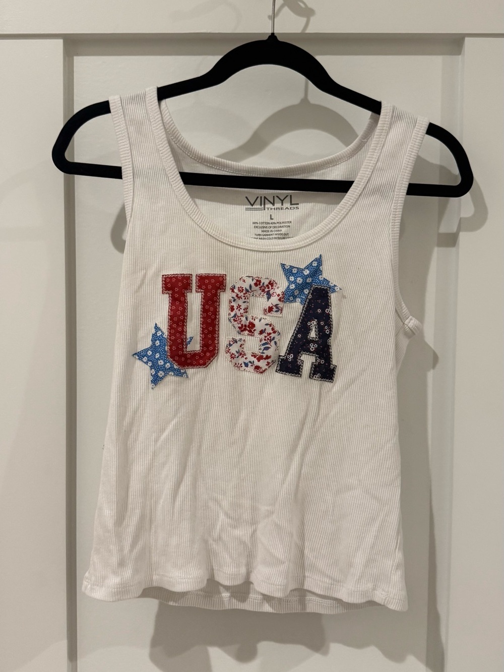 USA Patchwork Ribbed Tank Top